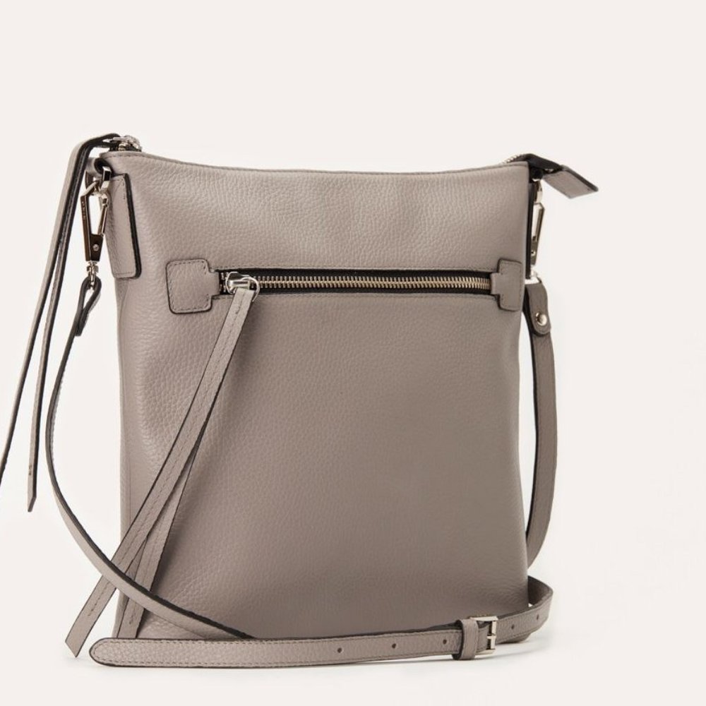 Kiko Leather Purse - Pebble Crossbody GRAY